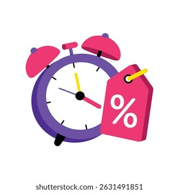 Discount Time Alert Vector style icon. Eps 10 file