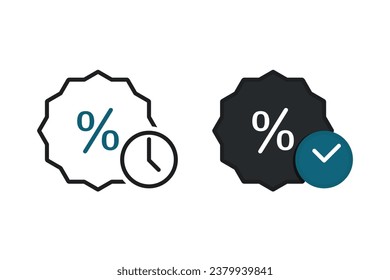 Icono de tiempo de descuento. Vector de ilustración
