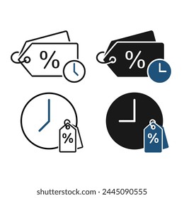 Symbol für Rabattzeit. Illustration Vektorgrafik