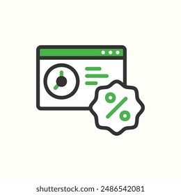 icono de tiempo de descuento, icono de color aislado tema comercio electrónico