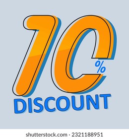 discount upto 10 percent off sale vector, 10 percent off typography vector illustration, 10% off, 10% discount tag, price tag