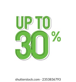 discount upto 30 percent off sale vector, 30 percent off typography vector illustration