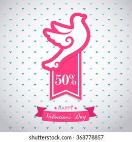 Discount valentines with a dove