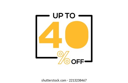 discount vector, up to 40 percent discount, discount sale vector