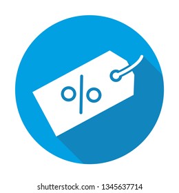 Discount vector blue icon in modern flat style isolated. Discount can support is good for your web design.
