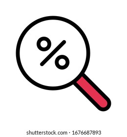 discount vector flat color icon 