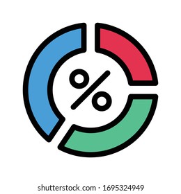 discount vector flat color icon 