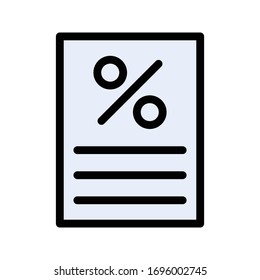Flachfarbensymbol der Discount-Vektorillustration 
