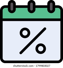 Discount-Vektorflachfarbensymbol 