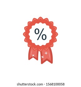 discount vector flat colour icon 