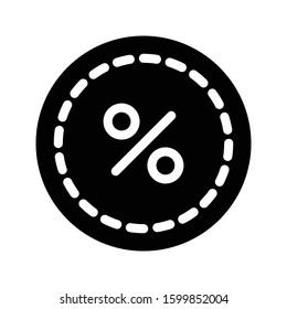 discount vector glyph flat icon 