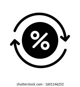 discount vector glyph flat icon 