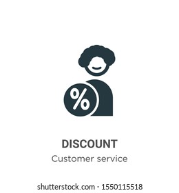 Discount vector icon on white background. Flat vector discount icon symbol sign from modern customer service collection for mobile concept and web apps design.