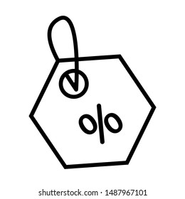 Discount vector icon. Price tag illustration symbol. Sale sign or logo.