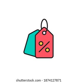 discount vector illustration. discount icon filled outline style design. isolated on white background