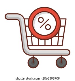 discount Vector illustration on a transparent background. Premium quality symbols.Vector line flat color icon for concept and graphic design.
