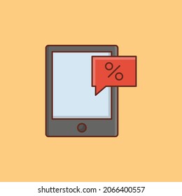ilustración del vector de descuento en un fondo transparente. Símbolos de calidad superior.Icono de color plano de línea vectorial para el concepto y el diseño gráfico.
