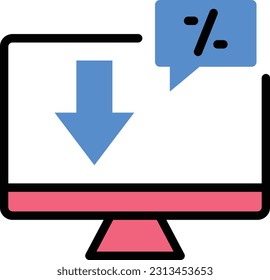 discount Vector illustration on a transparent background. Premium quality symmbols. Line Color vector icons for concept and graphic design.