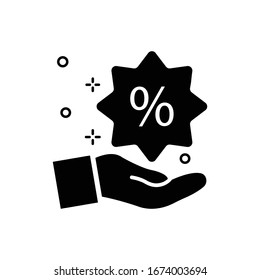 Discount Vector illustration. Shopping and E-commerce Glyph icon. 