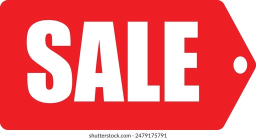 Discount vector image with a red background and white writing that is simple and elegant
