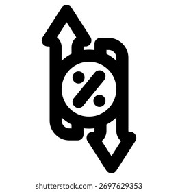 Icono de línea de Vector de descuento en negrita