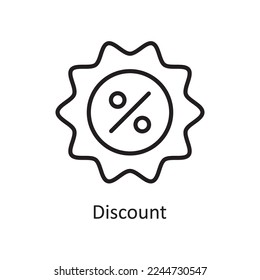 Discount Vector Outline Icon Design illustration. Business And Data Management Symbol on White background EPS 10 File