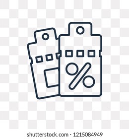 Discount vector outline icon isolated on transparent background, high quality linear Discount transparency concept can be used web and mobile