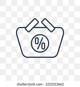 Discount vector outline icon isolated on transparent background, high quality linear Discount transparency concept can be used web and mobile