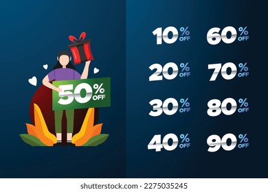 Discount vector set illustration design