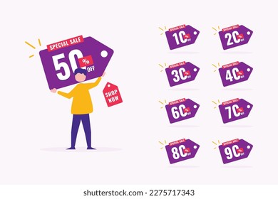 Discount vector set illustration design