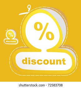 DISCOUNT. Vector sticker template for design.