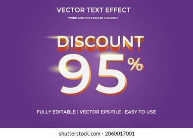 discount vector text effect editable
