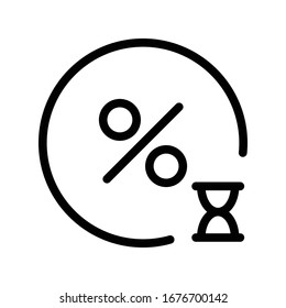 Dünnliniensymbol mit Discount-Vektorillustration 