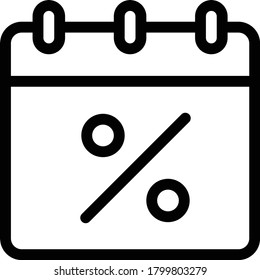 discount vector thin line icon 