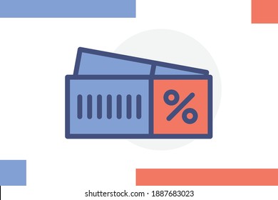 Discount Voucher, Coupon symbol illustration. Marketing, Commerce icon, and Other Business Icons Elements. E-commerce icon vector. Online shopping symbol. for mobile concept and web design.
