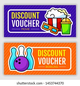 Discount voucher design template. Vector illustration