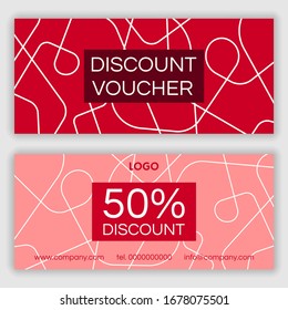 Discount voucher design template. Vector illustration