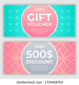 Discount voucher design. Vector illustration