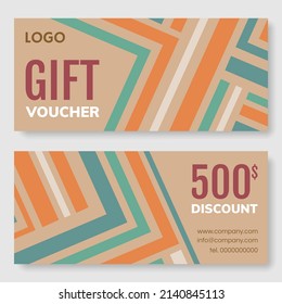 Discount voucher design. Vector illustration