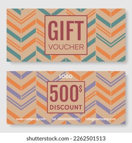 Discount voucher design. Vector illustration
