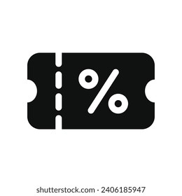 Discount voucher glyph icon style