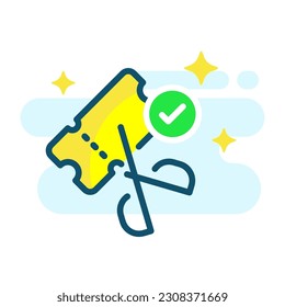 discount, voucher has been installed or redeemed concept illustration linear design vector eps10. simple and modern graphic element for landing page ui, infographic, icon, pop up message information