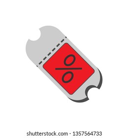 Discount Voucher Icon. Cut Price Tag Label, Promotion Element Illustration As A Simple Vector Sign & Trendy Symbol for Design and Marketing Websites, Presentation or Mobile Application.
