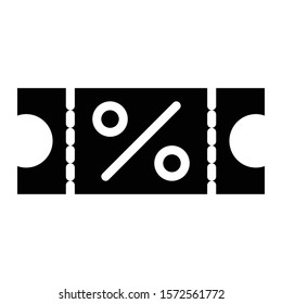 discount voucher icon glyph vector design