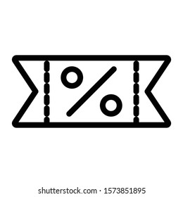 discount voucher icon outline vector design