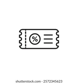 Discount voucher icon Vector flat thin line illustration