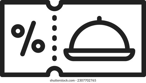 Imagen vectorial de icono de descuento de cupón. Adecuado para aplicaciones web móviles y medios de impresión.