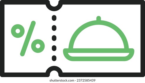 Imagen vectorial de icono de descuento de cupón. Adecuado para aplicaciones web móviles y medios de impresión.