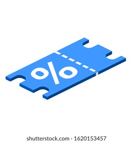 discount voucher isometric icon. vector illustration