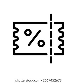 discount voucher outline icon vector design good for web or mobile app